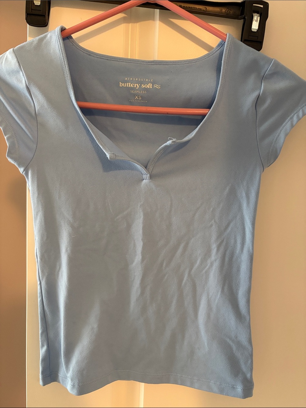 Aeropostale Light Blue Seamless Short Sleeve Tee